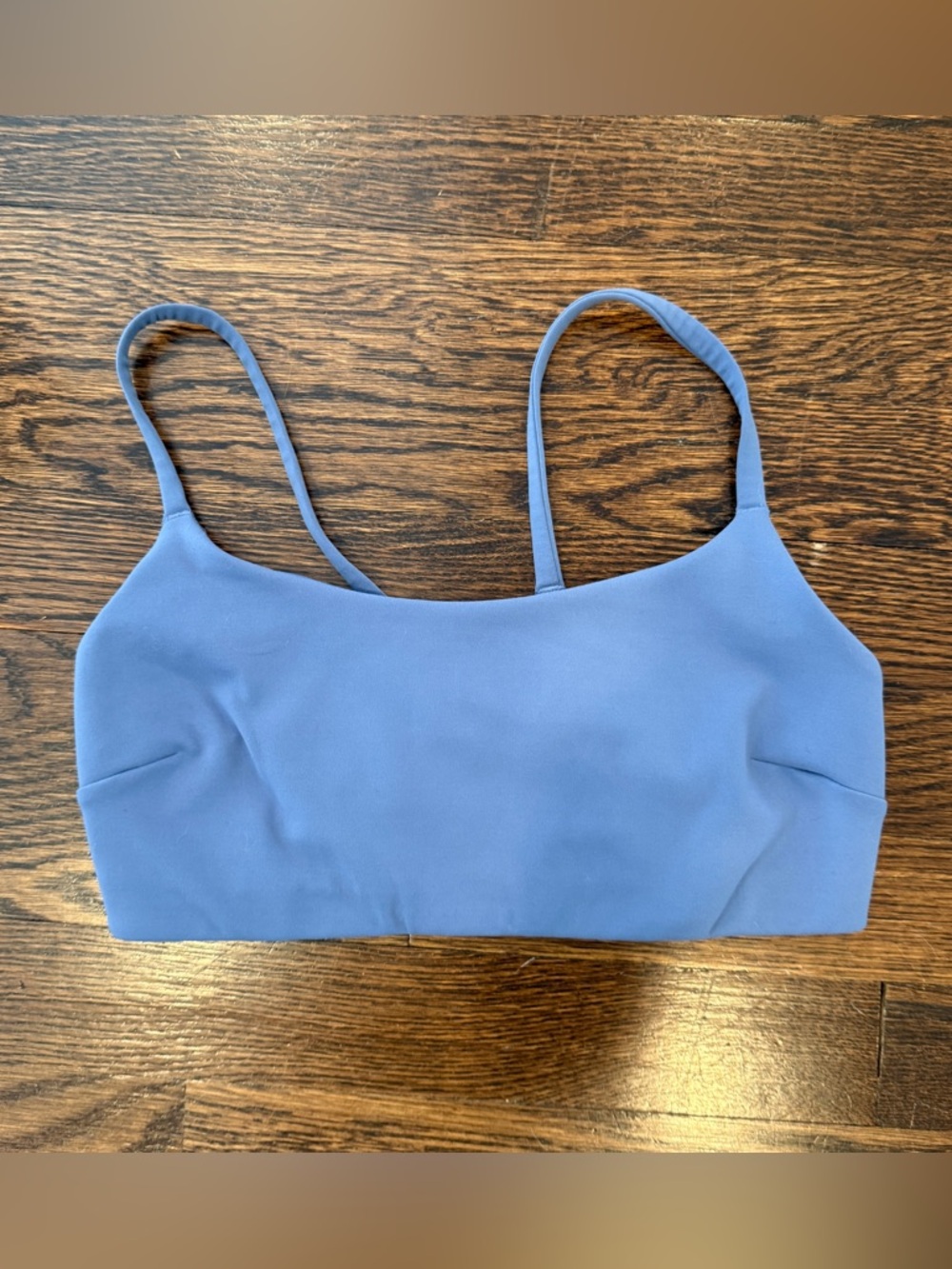 lululemon wunder train strappy racer bra oasis blue 6 C/D
